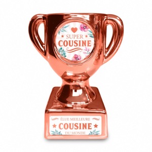 Trophée rose Super Cousine